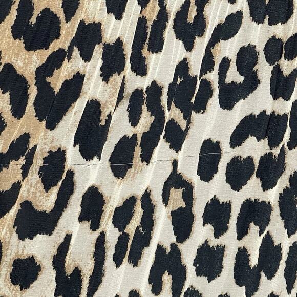 GANNI 36/4 Animal Print Georgette Blouse Oversized Pleated Flowy Puff Sleeve Top - Picture 6 of 11